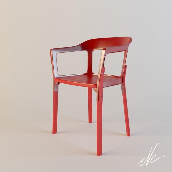 3ds magis steel wood - Magis steel wood chairs by eve.happy